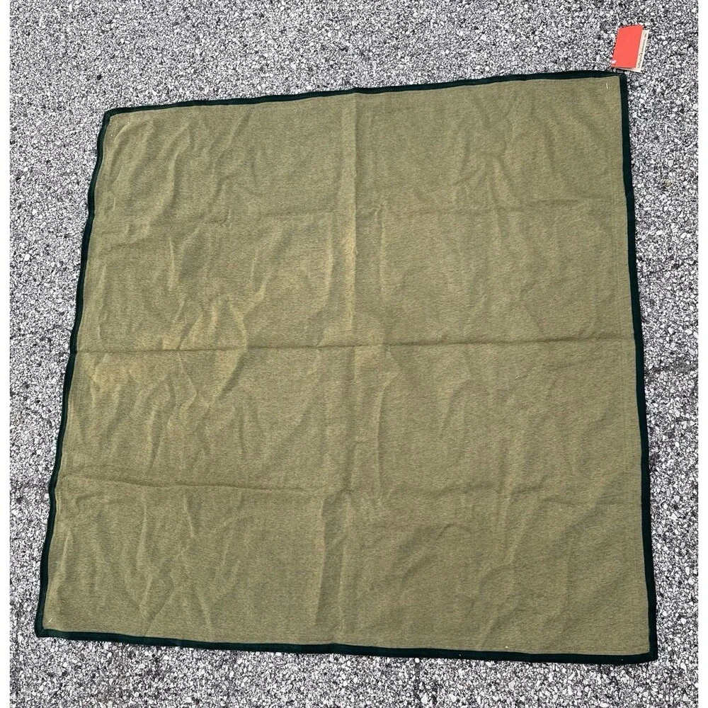 VTG Green Cotton - Suede Square Tablecloth 43.5” By buffington & Associates inc